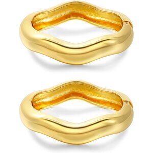 Women's Designs Gold Bangles Chunky Trendy Hinged Cuff Open Bracelet Wide